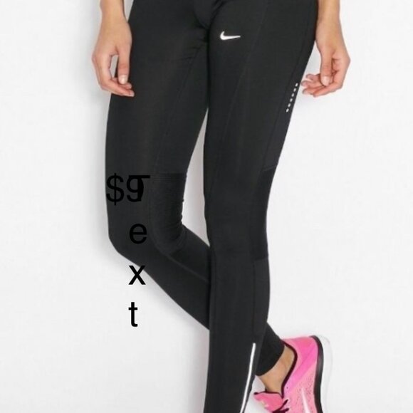 Nike Running Leggings Black SZ Small Multiple Zippered Pockets Athleisure Active - Picture 4 of 4
